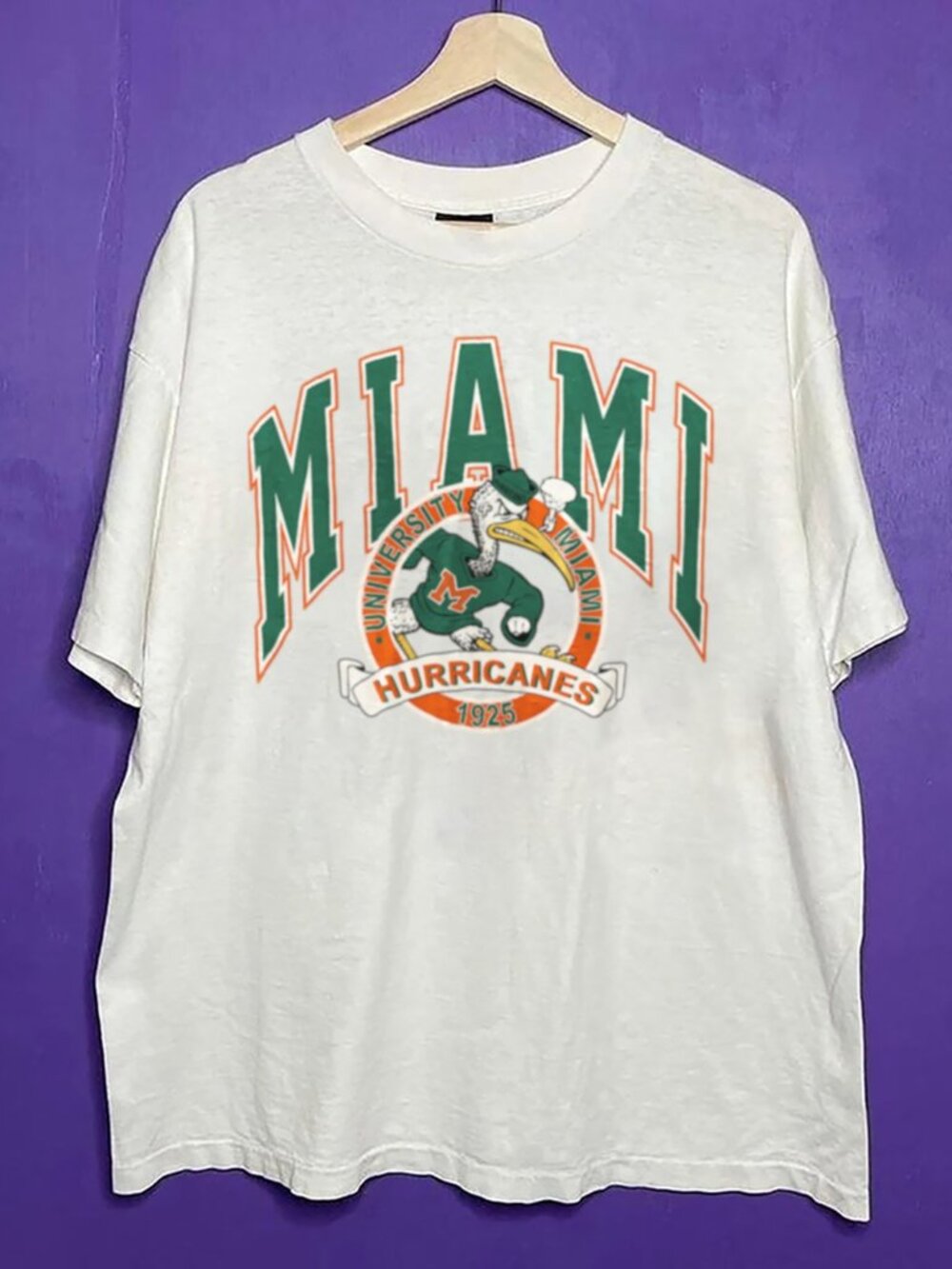 Vintage 90s Miami Hurricanes Football NCAA Shirt, University of Miami Shirt Tee
